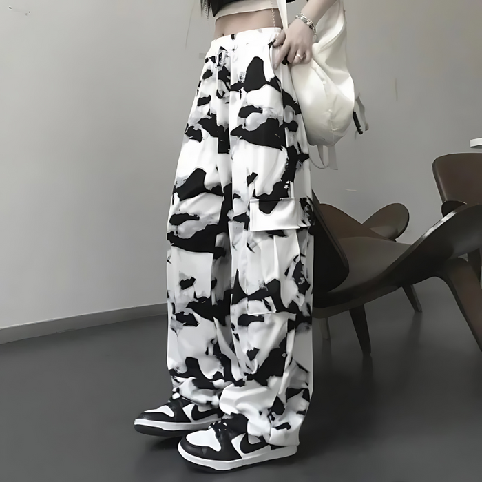 Abstract Print Cargo Pants