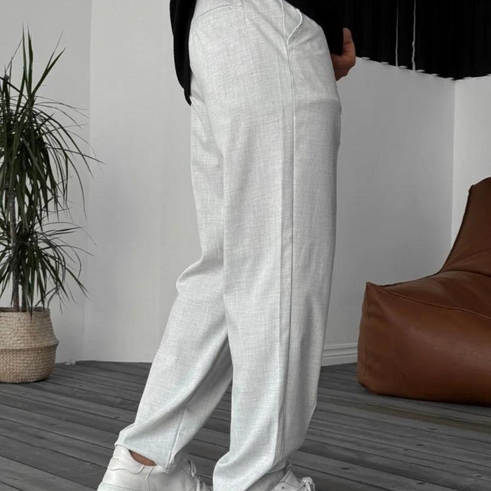 Contemporary Neutral Tone Fit Pants