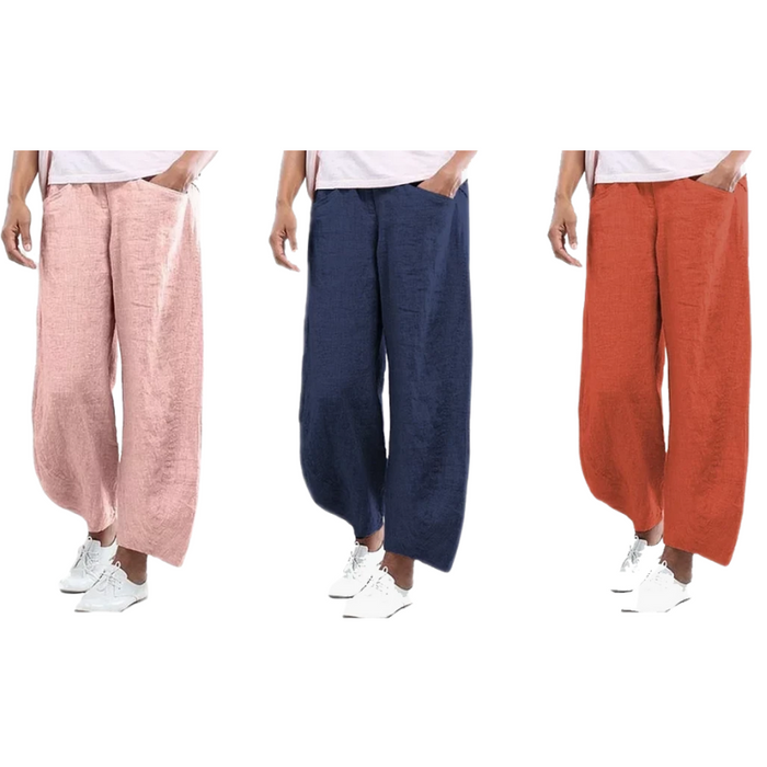 Casual Wide Leg Cotton Pants