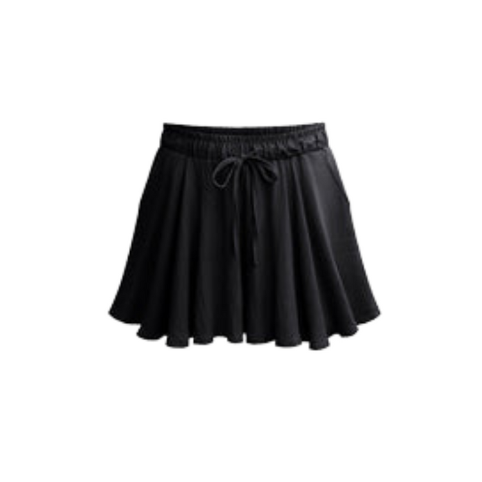 High Waist Drawstring Elastic Shorts