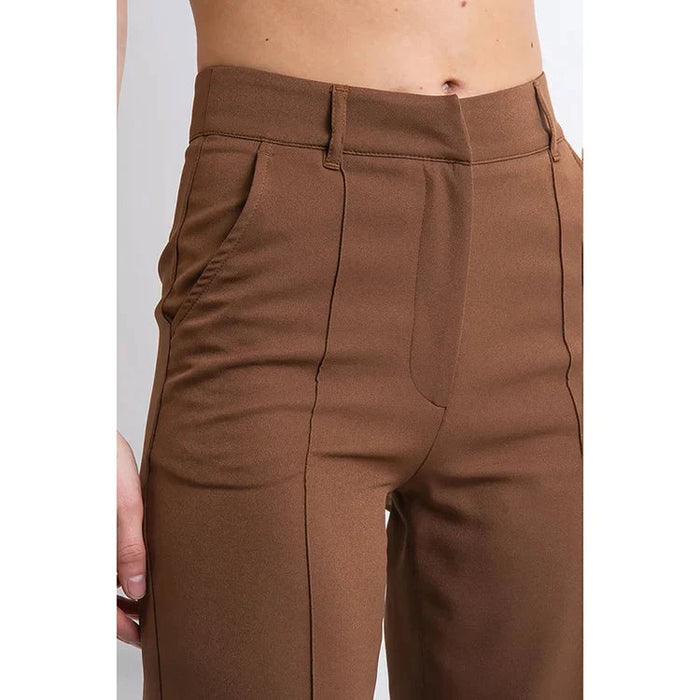 High Waisted Suit Pants With Straw Pleats